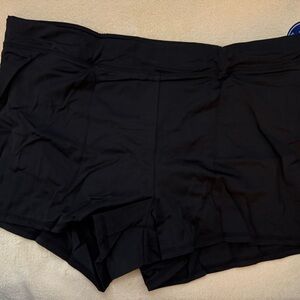 Brand New Banded Black Swim Shorts